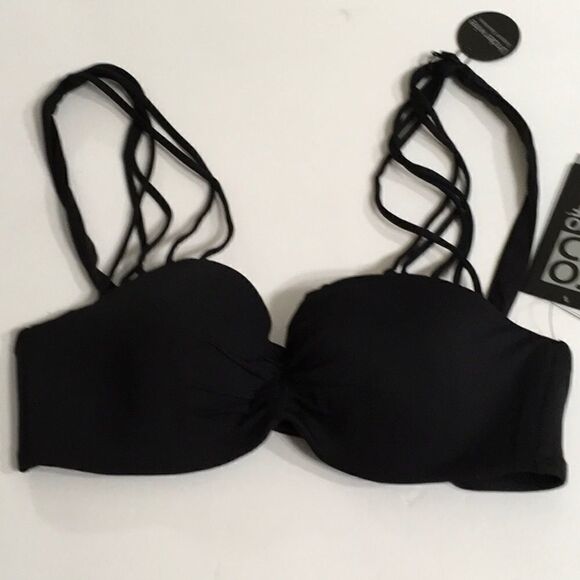 New. COCO REEF adjustable multi-way black Strappy bikini top. 32/34-C - Picture 6 of 13